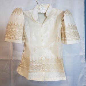 Traditional Chinese top cream colored size xs